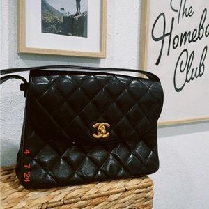 Chanel Black Quilted Lambskin Flap Bag